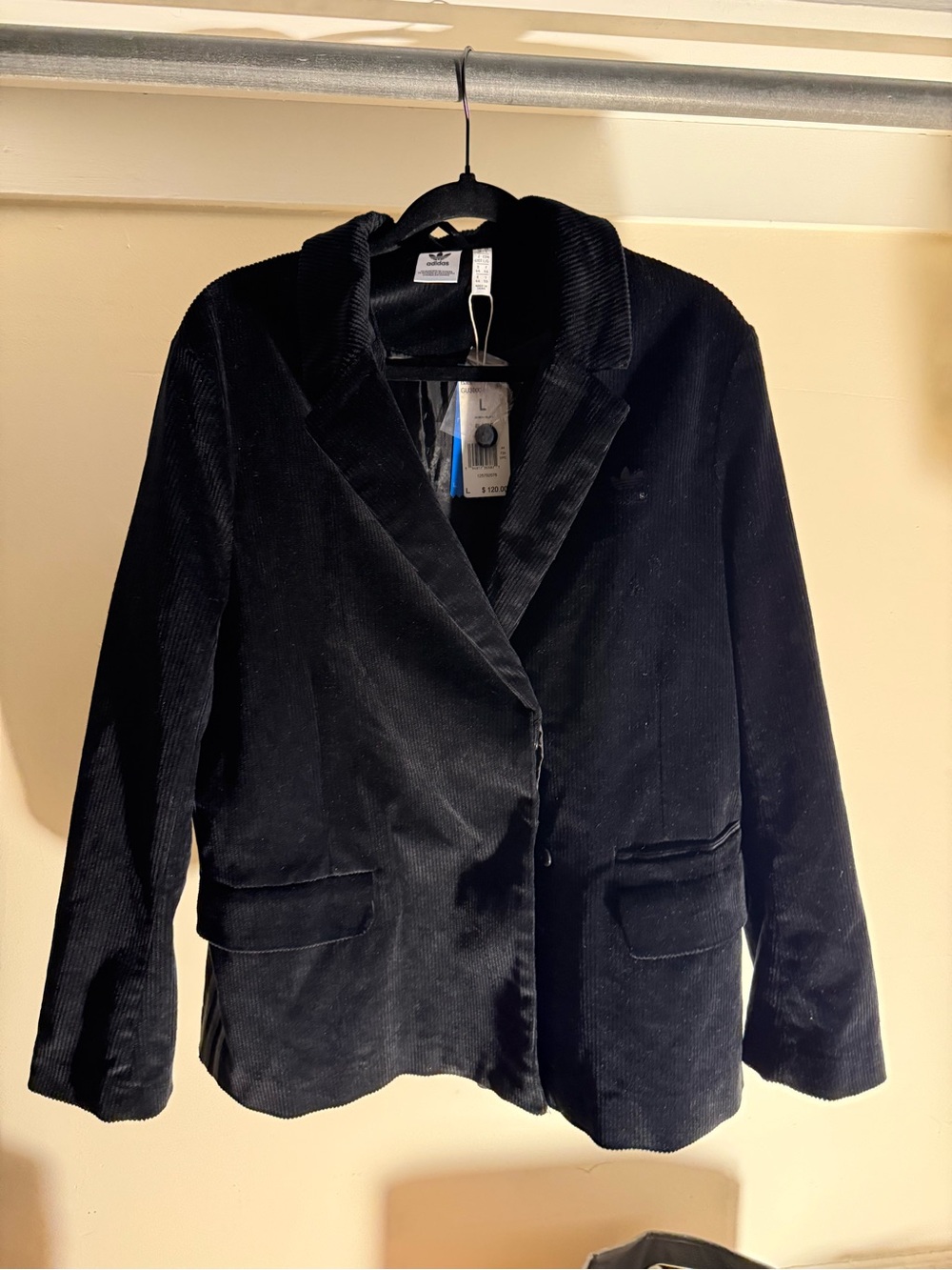 adidas Black Corduroy Blazer Jacket